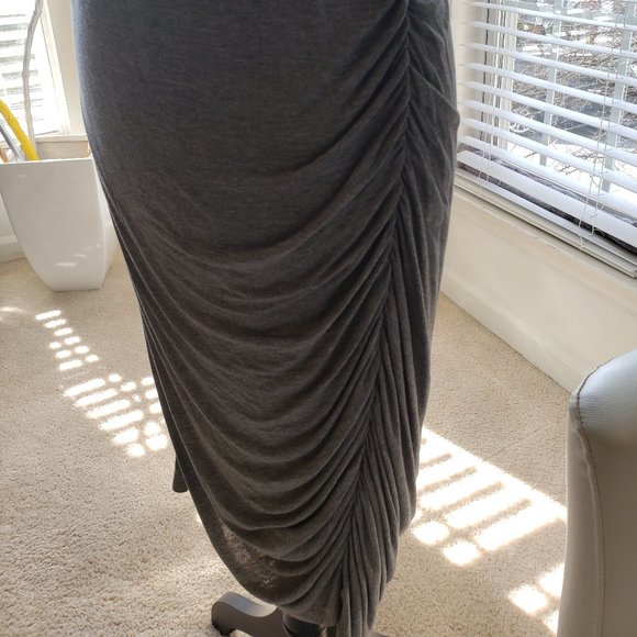 Gray Side Ruched Dress - Picture 2 of 6